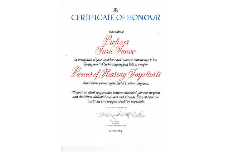 Yuri Yanov - Pioneer of Hearing Implants